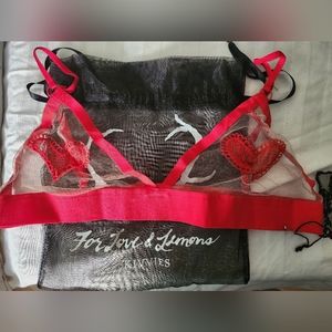 For Love and Lemons Heart Bra Sz Small
